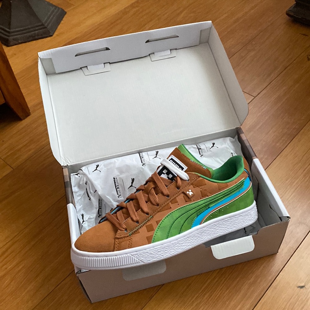 Puma Suede Sneakers x Minecraft, Adults, size 8.5